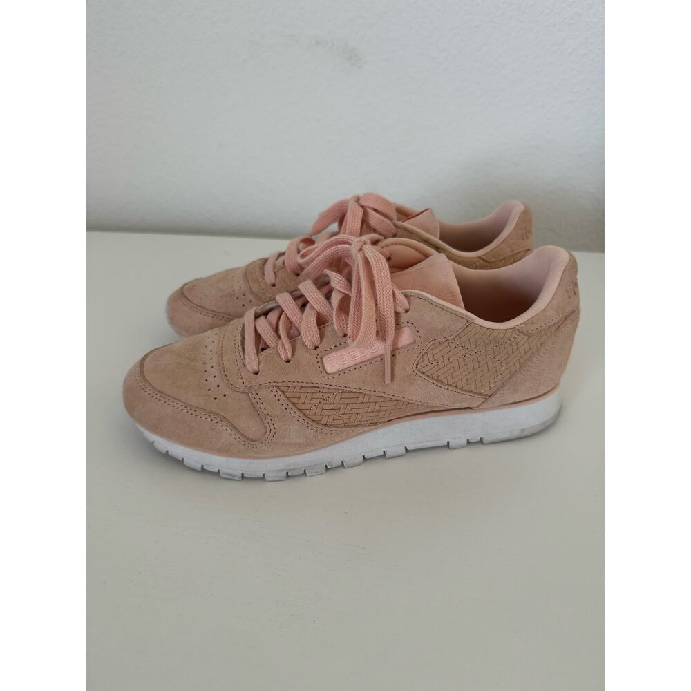 Reebok Classic Suede Sneakers- Pink Peach-women’s size 7.5 athletic shoes